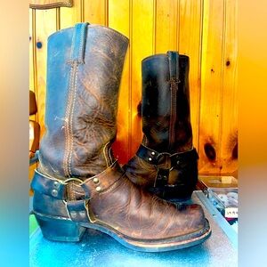 Frye Brown Rider boots.